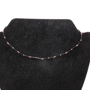 15 1/2" Black and Red Beaded Necklace